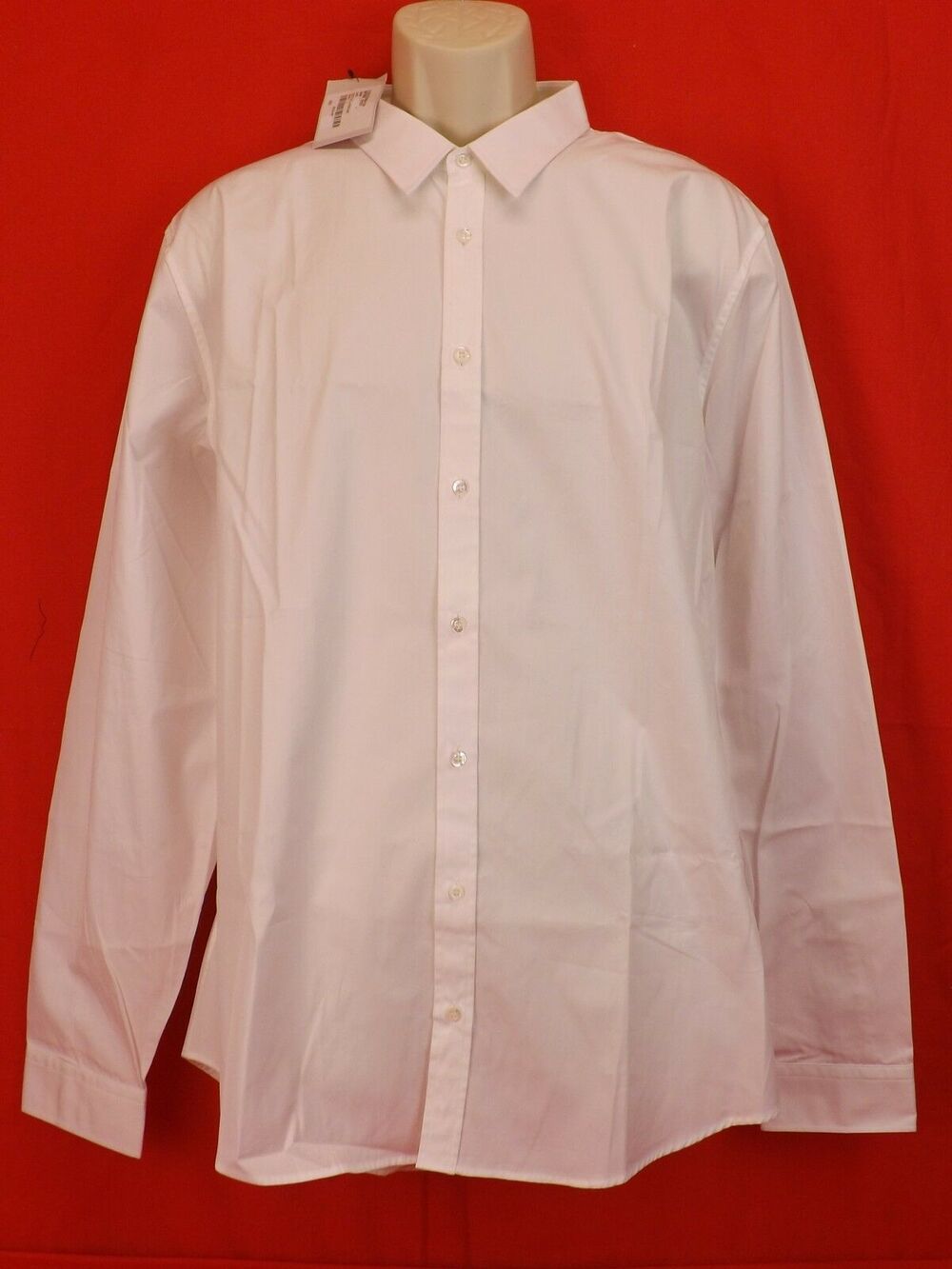 NWT GUCCI WHITE POPELINE PIECE COTTON SKINNY DRESS 307635 SHIRT 17.5 44 ITALY